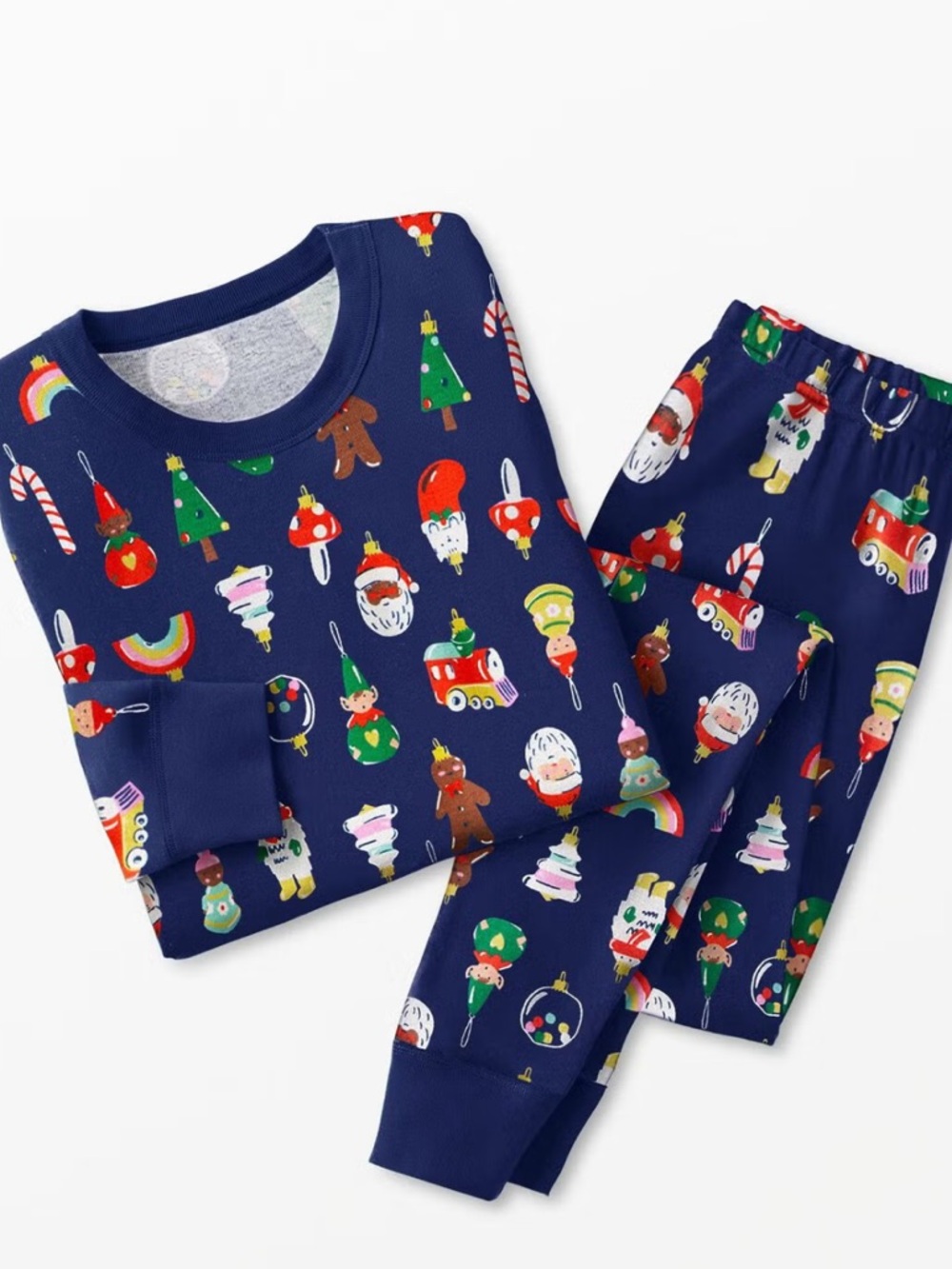 Hanna Andersson Organic Cotton Holiday Pajama Set Small Ornaments Christmas PJs
